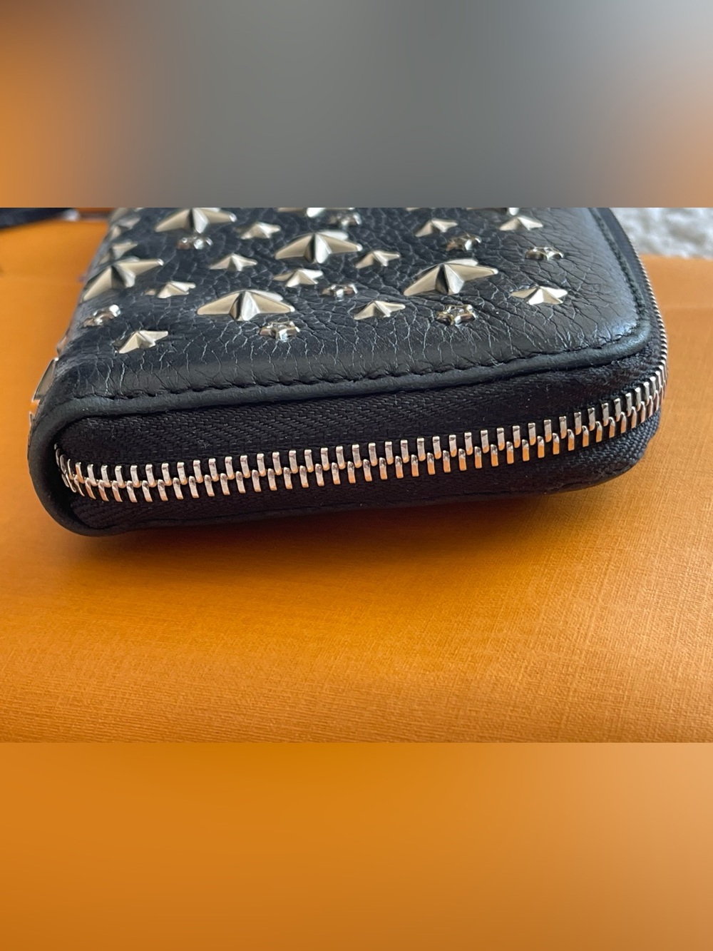 Jimmy Choo Black leather star studded zip around wallet - Picture 5 of 15
